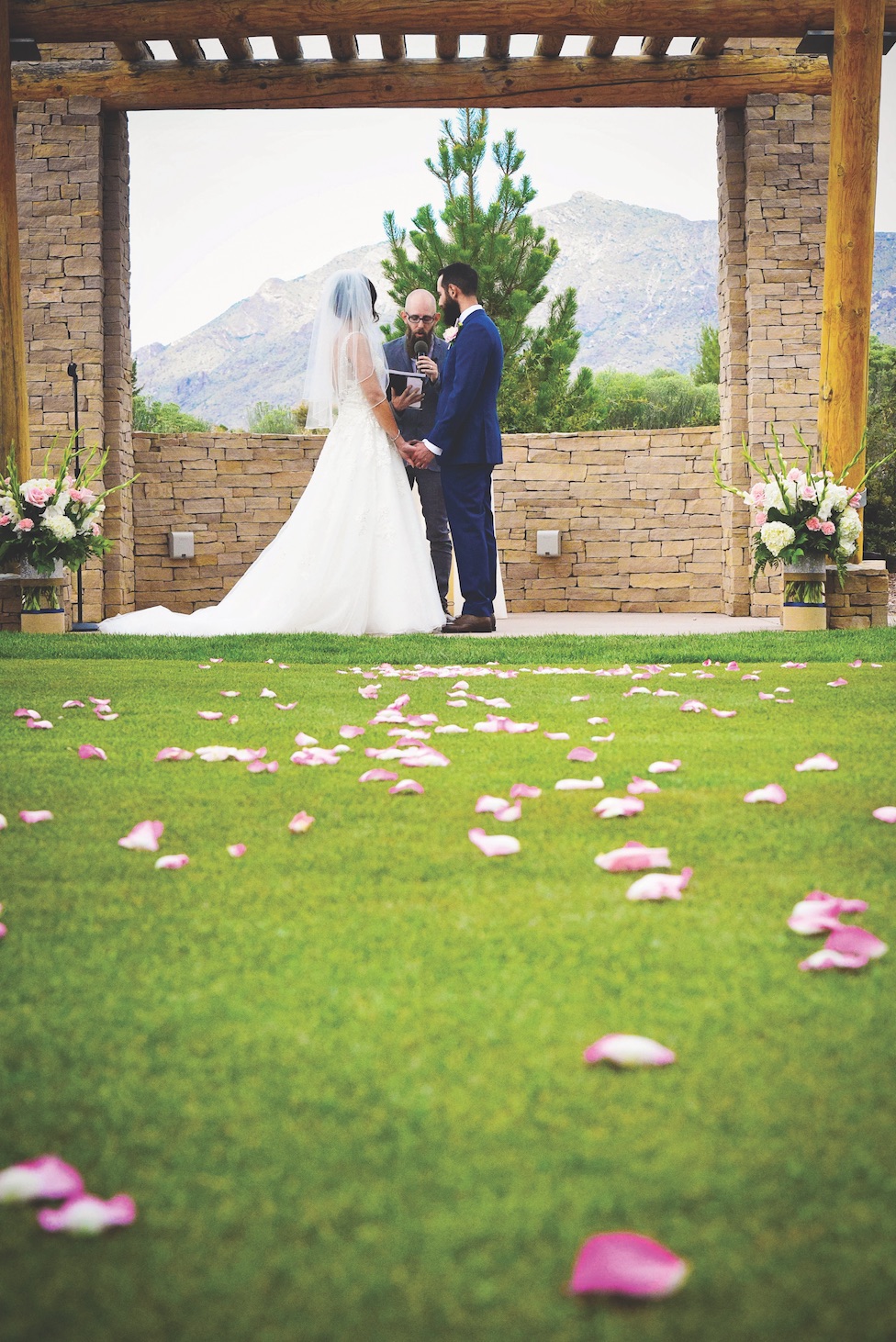 wedding ceremony sandia event center and golf club love newlyweds venue